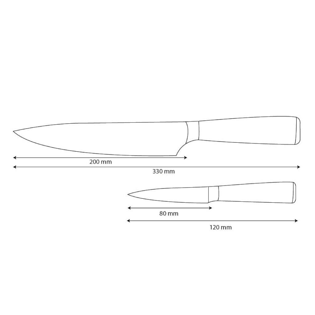 Shinrai Knives - Ensemble de 2 couteaux imprimés Damas - Couteau de chef + Couteau d'office