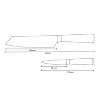 Shinrai Knives - Ensemble de 2 couteaux imprimés Damas - Kiritsuke + couteau d'office