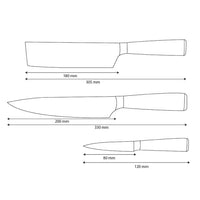 Shinrai Knives - Ensemble de 3 couteaux en résine époxy et onyx imprimé Damas - Couteau de chef, couteau Nakiri et couteau d'office