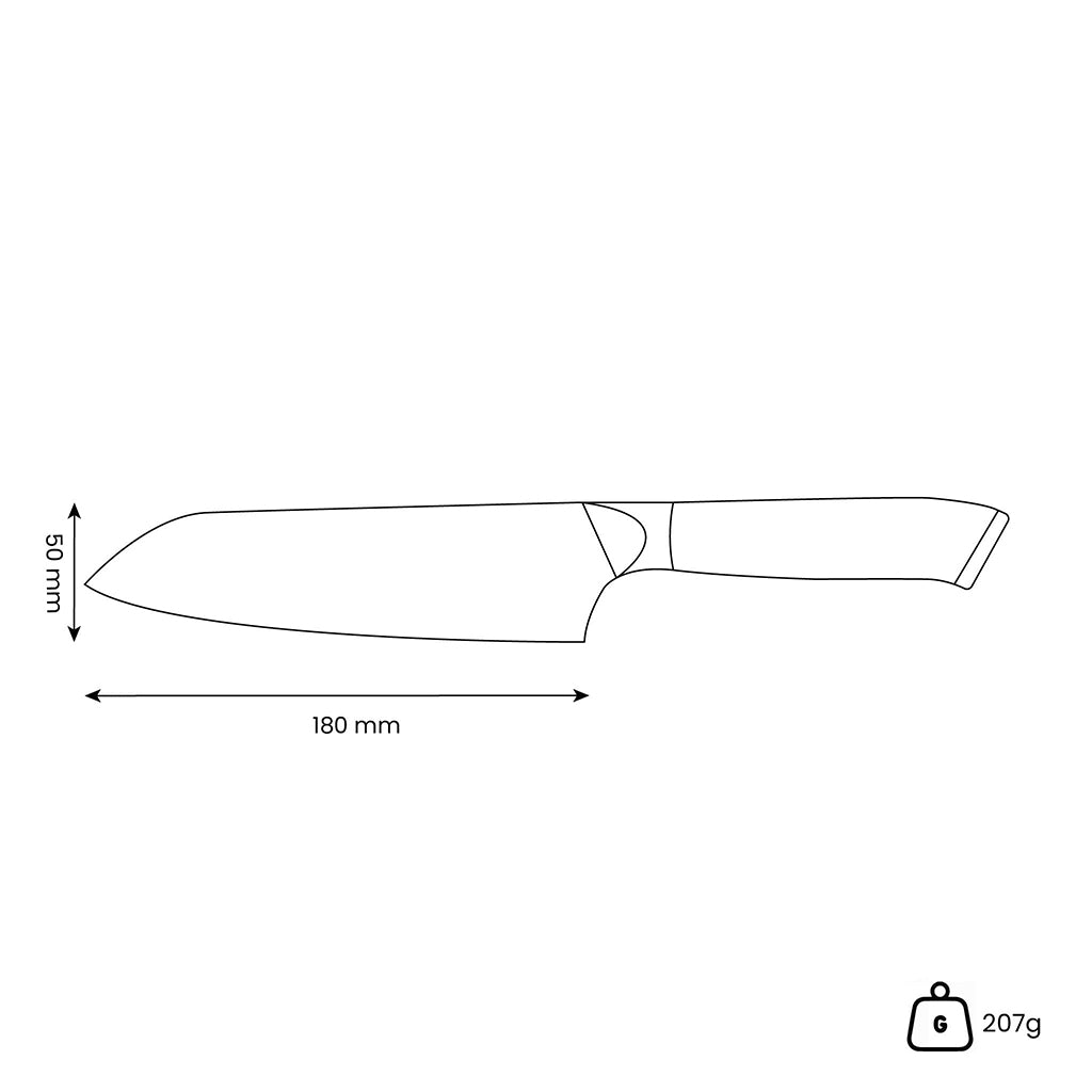 Shinrai Knives - Mother of Pearl Jewels Damascus Santoku knife 18 cm