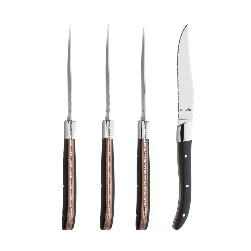 Amefa - 4-pcs Steak Knife Set Duo Colour in tray Steakmessen Amefa