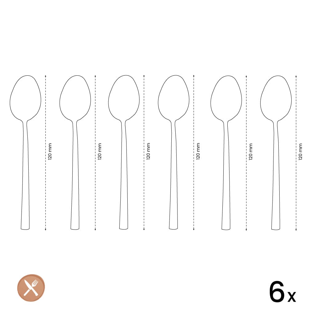 Amefa - Austin 6 Theelepels - Mat Goud Theelepels Amefa