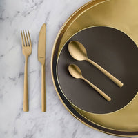 Amefa - Manille Stonewash 16-delige Bestekset - Goud Bestekset Amefa