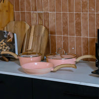 Ensemble de 3 poêles à frire Cook & Pan - Blush