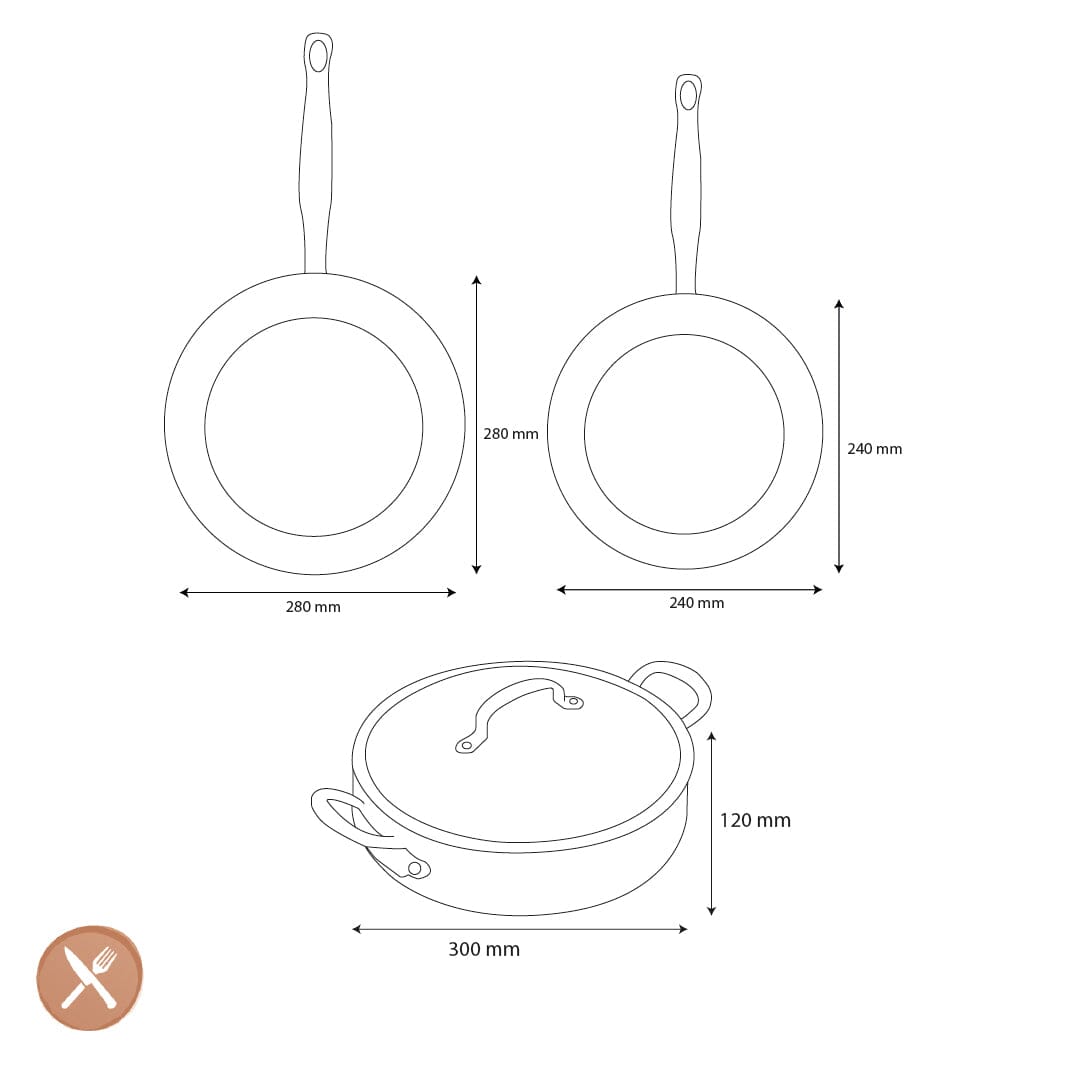 Batterie de cuisine GreenPan - Barcelona Pro 4 pièces 24/28/30 cm - 2 poêles + cocotte avec couvercle