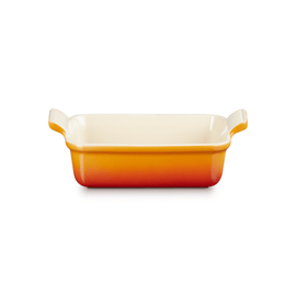 Le Creuset - Plat à four Heritage rectangulaire orange-rouge 19 x 14 cm Le Creuset - Heritage Ovenschaal rechthoekig Oranjerood 19 x 14 cm Ovenschaal Le Creuset
