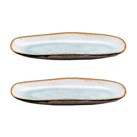 Medard de Noblat - Shadow Aqua Large Serving Bowl 35.5 x 14 cm (set of 2) Medard de Noblat - Shadow Aqua Grote Serveerschaal 35.5 x 14 cm (set van 2) Serveerschaal Medard de Noblat