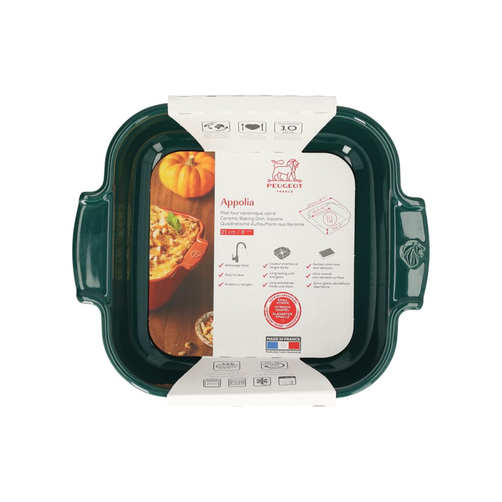 Peugeot - Appolia Ovenschaal Vierkant 21 cm Bosgroen Ovenschaal Peugeot