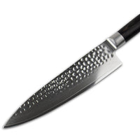 Shinrai Japan - Hammered Damast BR 5-delige Messenset + Magnetisch Messenblok Dubbelzijdig - Zwart Shinrai Japan