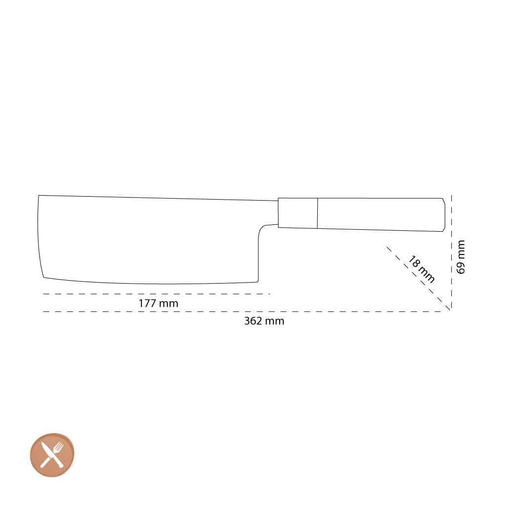 Shinrai Japan - Kurayami Damascus Nakirimes 18 cm Nakirimes Shinrai Japan