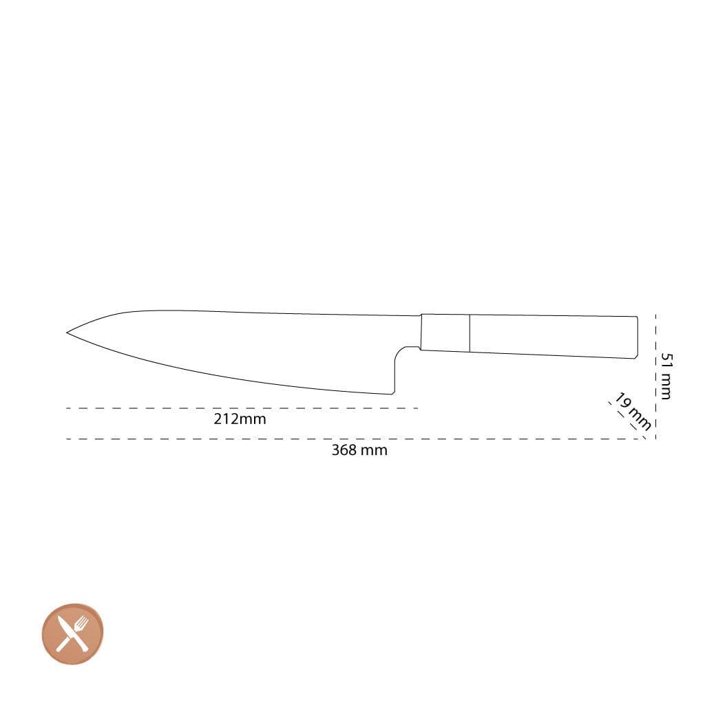 Shinrai Japan - Takumi Kaza Damascus Koksmes 20 cm Koksmes Shinrai Japan