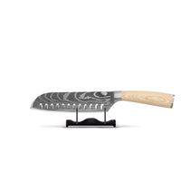 Couteaux Shinrai - Coffret de 6 couteaux Akari à motif damassé + bloc magnétique - Coffret de couteaux double face avec bloc - Couteaux Shinrai