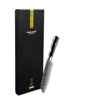 Couteaux Shinrai - Couteau Santoku en onyx à motif damassé 13 cm