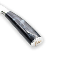Couteaux Shinrai - Couteau Santoku en onyx à motif damassé 13 cm