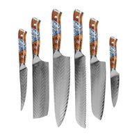 Shinrai Knives - Eclipse 6-delige Messenset + Messenblok Rotate Messenset met blok Shinrai Knives