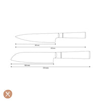 Shinrai Knives - Epoxy Onyx 2-delige Damascus Messenset - Koksmes + Santoku mes Messenset Shinrai Knives