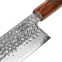 Couteaux Shinrai - Ensemble 4 pièces exclusif Kigami Damas - Kiritsuke + Couteau à pain + Nakiri + Couteau d'office Ensemble de couteaux Couteaux Shinrai
