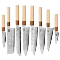 Shinrai Knives - Kirameki Damascus 8-delige messenset Messenset Shinrai Knives