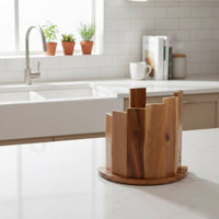 Couteaux Shinrai - Bloc magnétique à couteaux Scalae - Bloc magnétique à couteaux en bois d'acacia Couteaux Shinrai