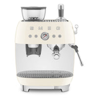 Smeg - Espressomachine | Crème | Jaren 50 | Handmatige espressomachine met geïntegreerde bonenmaler Handmatige Espressomachine Smeg