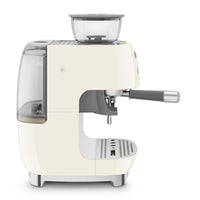 Smeg - Espressomachine | Crème | Jaren 50 | Handmatige espressomachine met geïntegreerde bonenmaler Handmatige Espressomachine Smeg