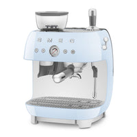 Smeg - Espressomachine | Pastelblauw | Jaren 50 | Handmatige espressomachine met geïntegreerde bonenmaler Handmatige Espressomachine Smeg