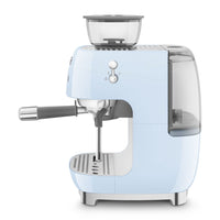 Smeg - Espressomachine | Pastelblauw | Jaren 50 | Handmatige espressomachine met geïntegreerde bonenmaler Handmatige Espressomachine Smeg