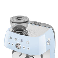 Smeg - Espressomachine | Pastelblauw | Jaren 50 | Handmatige espressomachine met geïntegreerde bonenmaler Handmatige Espressomachine Smeg