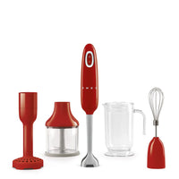 Smeg - Staafmixer | Rood | Jaren 50 | Staafmixer met accessoires | Plus pakket Staafmixer Smeg