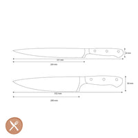 Wüsthof - Coffret de 2 couteaux Classic Ikon - Couteau de chef + Couteau à découper