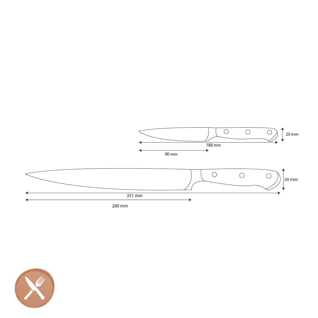 Wüsthof - Classic Ikon 2-delige Messenset - Vleesmes + Officemes Messenset Wusthof