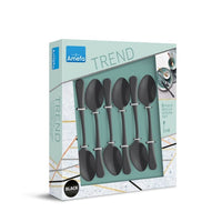 Amefa - Black Matt PVD 6 Mocca Spoons in trend box - black Amefa