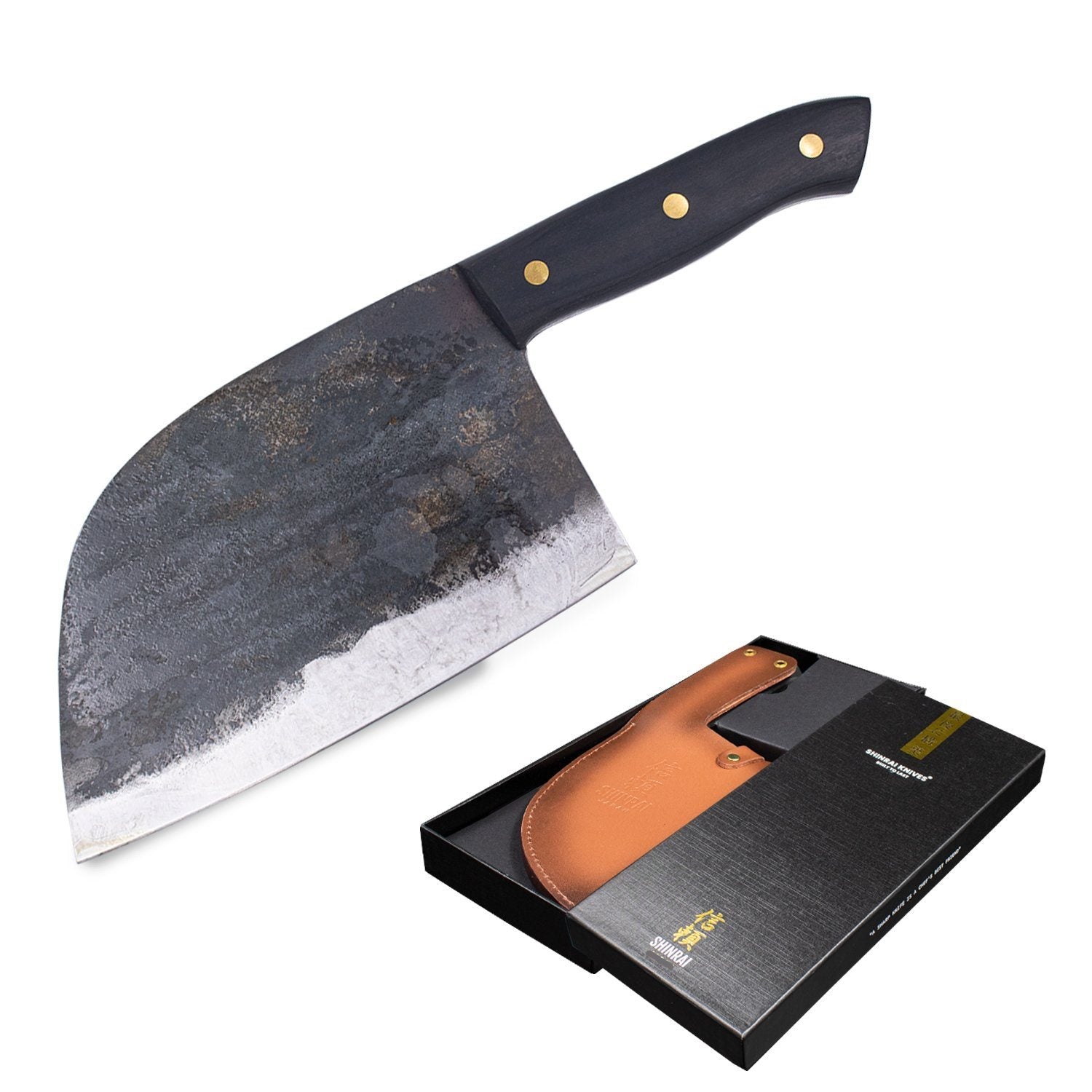 Combideal - 3 Zwarte Forged messen + Snijplank KookGigant