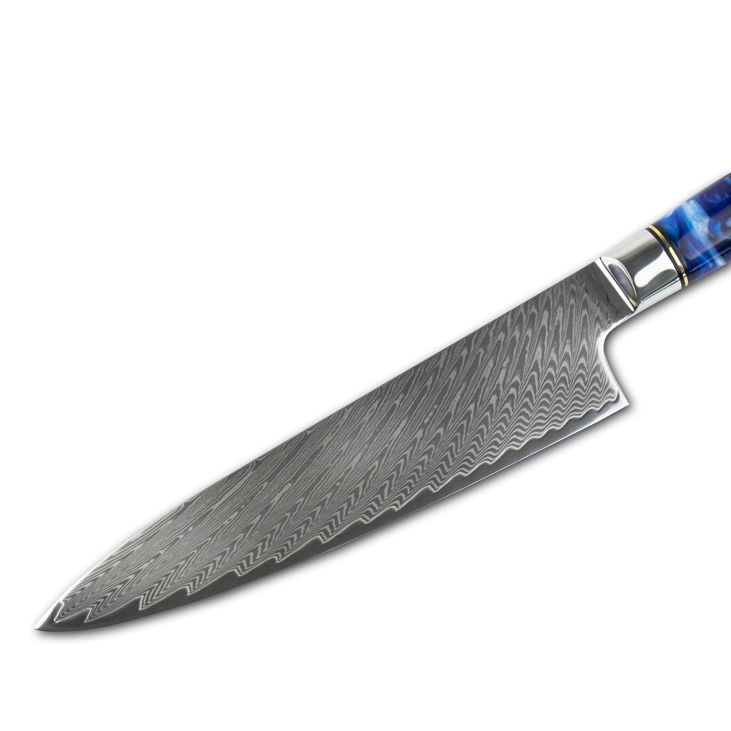Epoxy Sapphire - Damascus Koksmes 20 cm Shinrai Japan