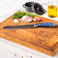 Japanse Damascus Print Epoxy Sapphire - Broodmes 20 cm Keukenmessen Shinrai Japan