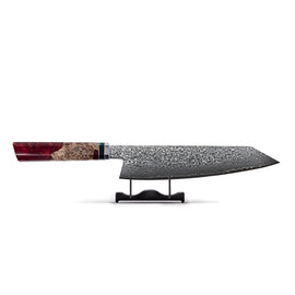 Shinrai Knives - Ruby Octagon Damascus Kiritsuke 23 cm - Special Edition Kiritsuke mes Damascus Ruby Octagon Keukenmessen Shinrai Japan