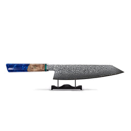 Shinrai Knives - Sapphire Octagon Damascus Kiritsuke 23 cm - Special Edition Kiritsuke mes Damascus Sapphire Octagon Keukenmessen Shinrai Japan