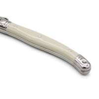 Lou Laguiole - 4-pc butterspreader set in wooden box - mixed colors (pepper/pearl/taupe) Botermessen Lou Laguiole
