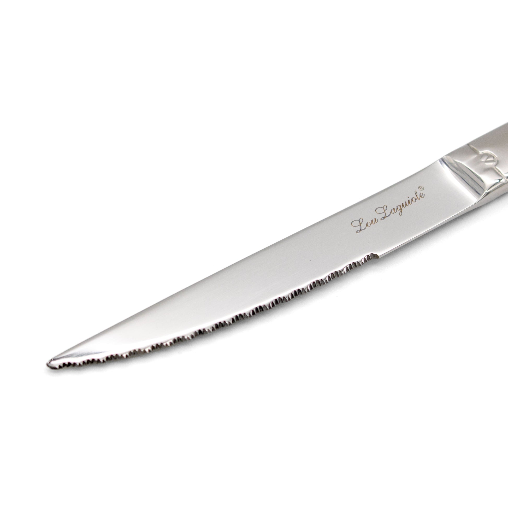 Lou Laguiole - 6-pc steak knives in grey block - mirror Steakmes Lou Laguiole