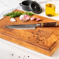 Micarta Jewels - Damascus Koksmes 20 cm Keukenmessen Shinrai Japan