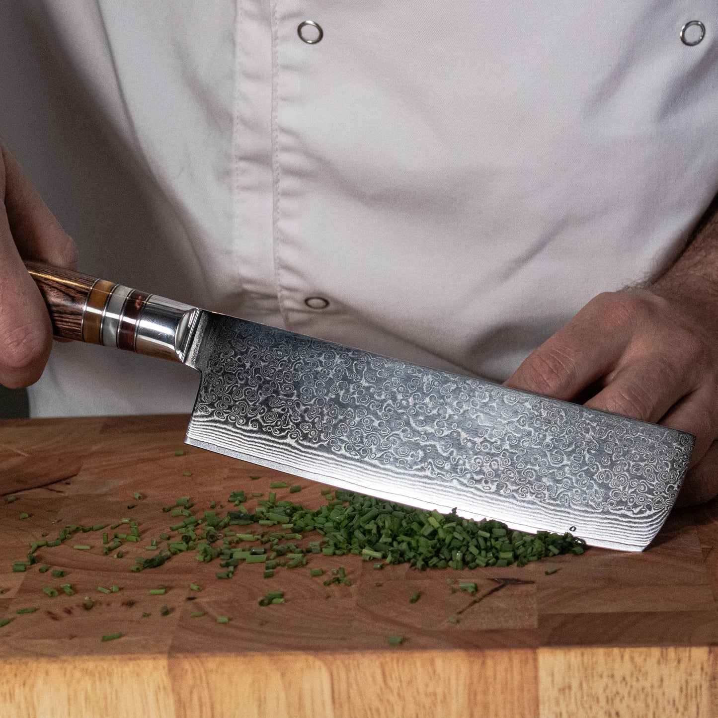 Micarta Jewels Damascus Nakiri 18 cm Keukenmessen Shinrai Japan