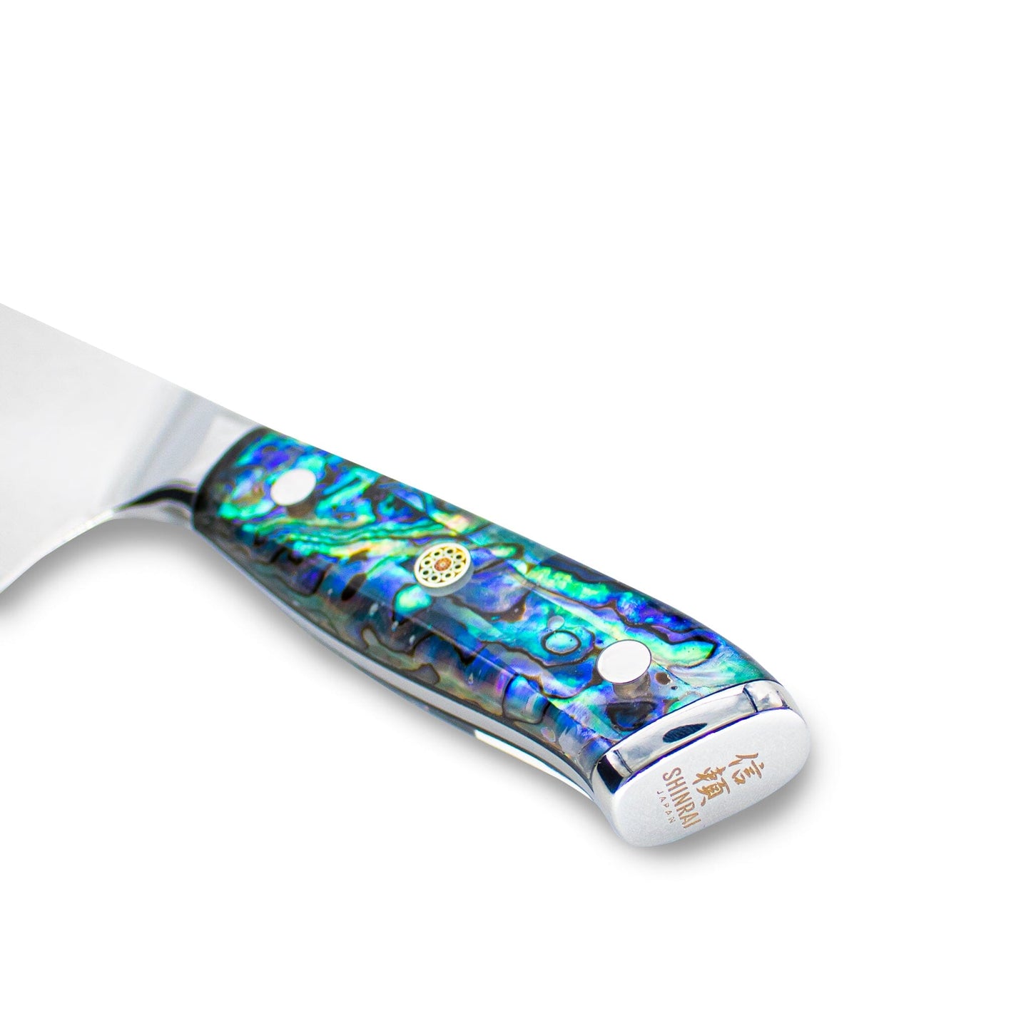 Parelmoer Jewels Damascus Santoku mes 18 cm Shinrai Japan