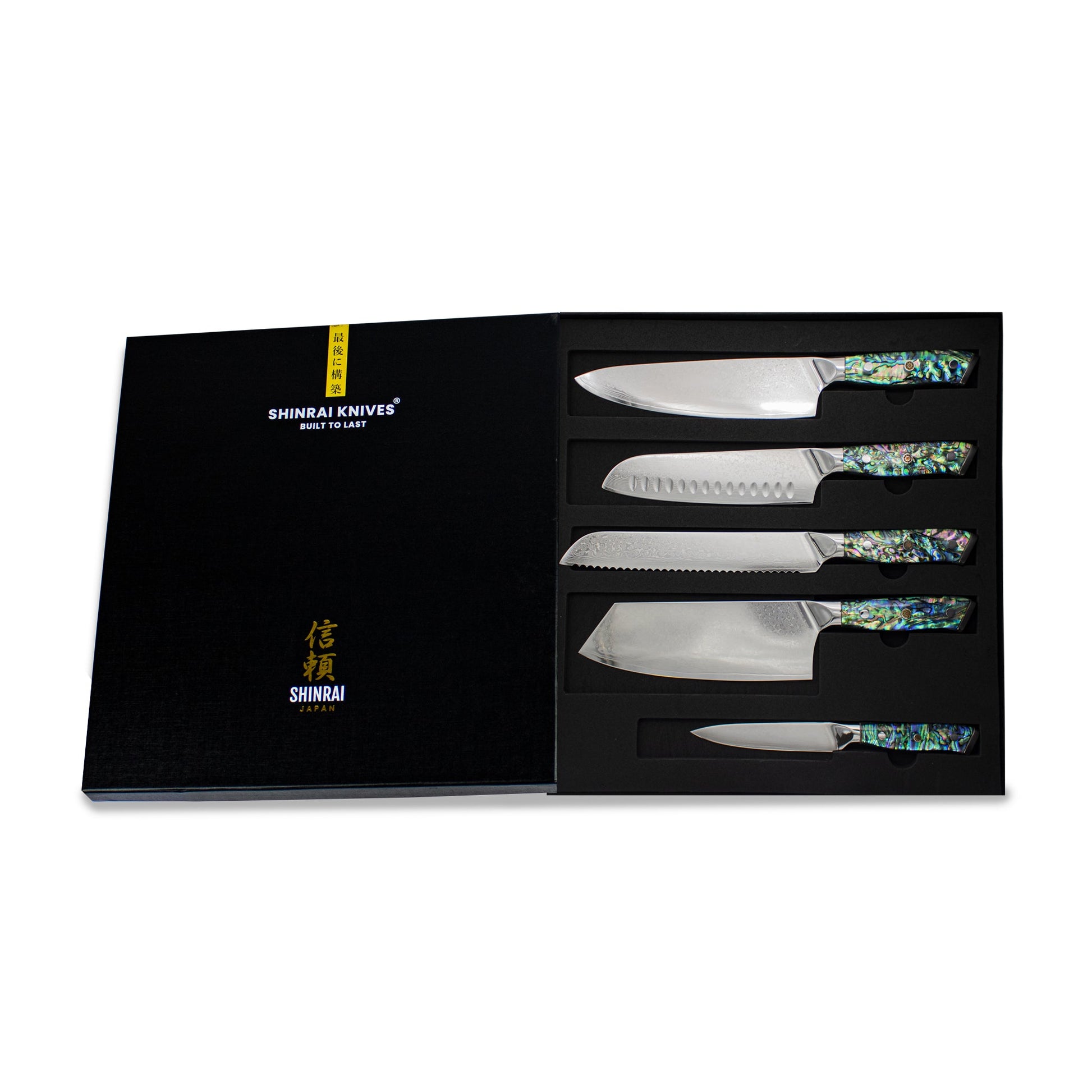 Parelmoer Jewels Serie 5-delige Damascus Messenset Shinrai Japan