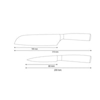 Shinrai Knives - Hammered Stainless Steel 2-Piece Knife Set - Santoku + Paring Knife