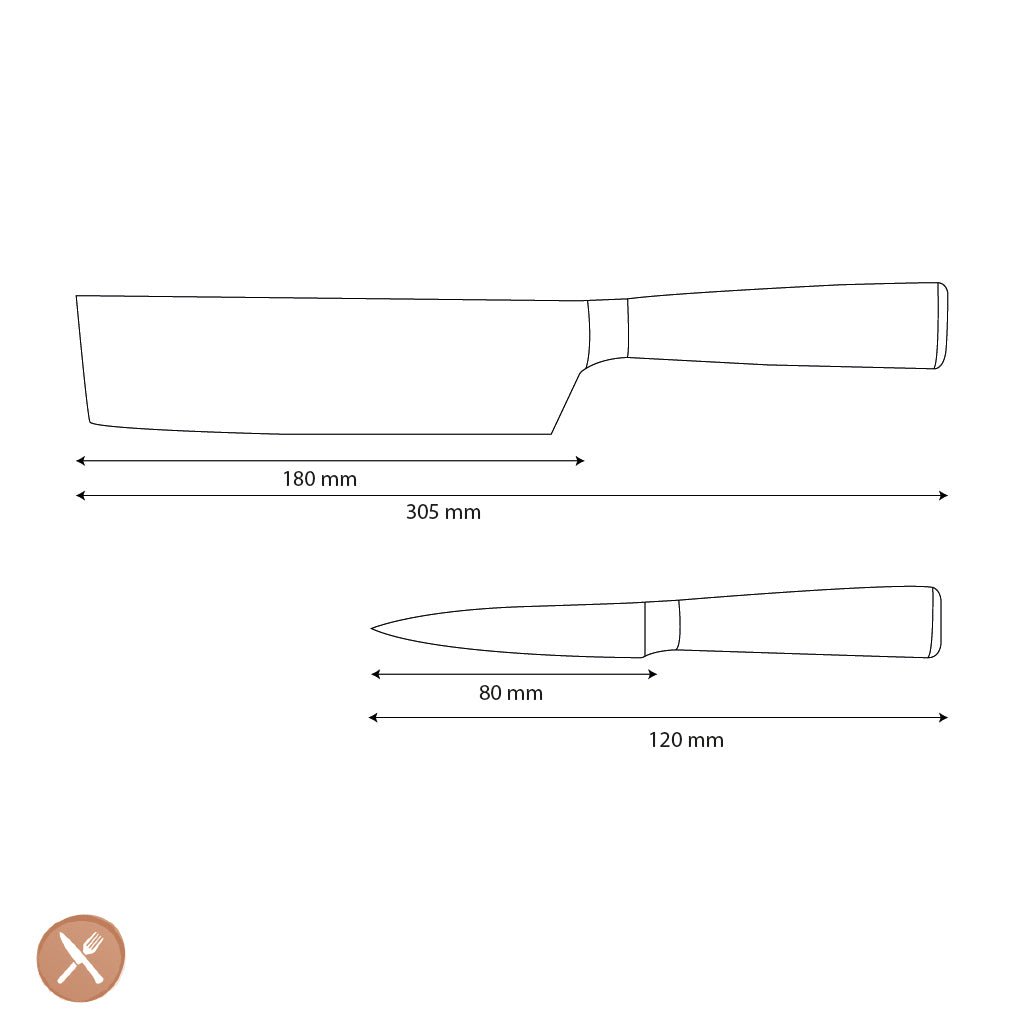 Couteaux Shinrai - Ensemble de 2 couteaux en résine époxy et onyx imprimé Damas - Nakiri + couteau d&#39;office
