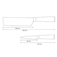 Couteaux Shinrai - Ensemble de 2 couteaux en résine époxy et onyx imprimé Damas - Nakiri + couteau d'office