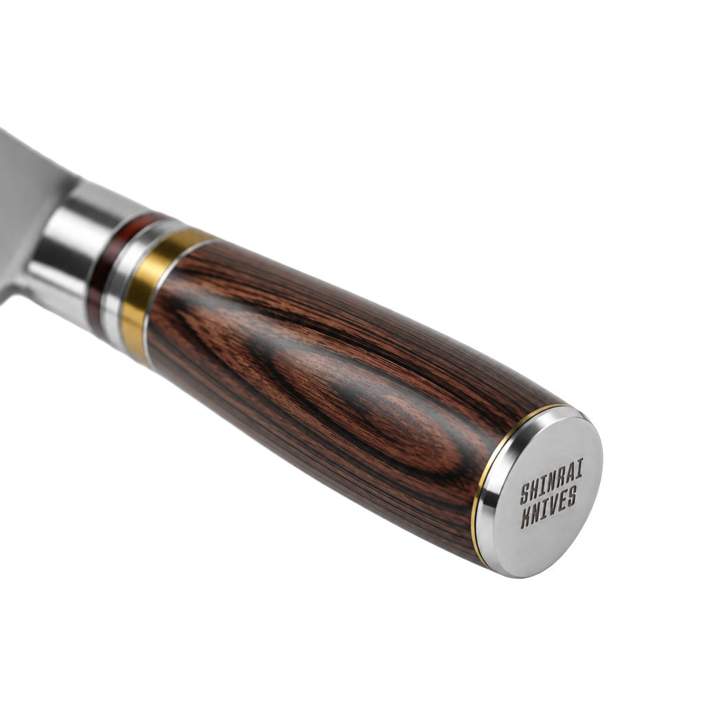 Shinrai Knives - Ensemble de 2 couteaux Damas Micarta Jewels - Couteau de chef + Santoku