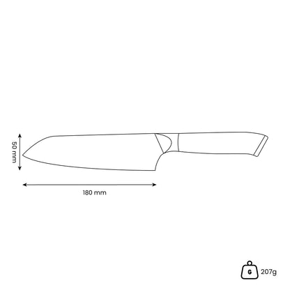 Shinrai Knives - Mother of Pearl Jewels Damascus Santoku knife 18 cm