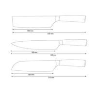 Série Hammered Stainless Steel - Ensemble de couteaux 3 pièces