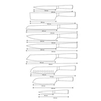 Shinrai Knives - Ensemble de couteaux 9 pièces imprimé Damas